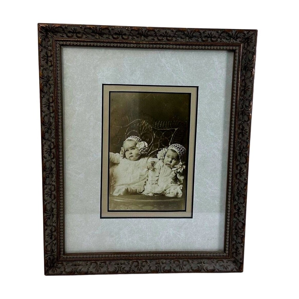 Vintage Ornate Picture Frame Antique‎ Photo of Babies Wall Decor